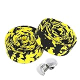 Yiwuhu 2PCS Camouflage Eva Rennrad Lenker Band Bar Wraps Bequem und weich (Farbe : Gelb+schwarz)