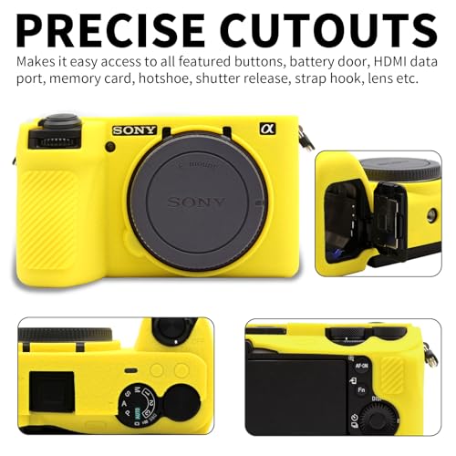 Funda de silicona para cámara Sony Alpha 6700 amarilla miniatura 3