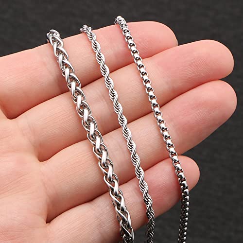 Image of JoycuFF Mens Cuban Link Chain Necklace for Boyfriend Gold Silver Stainless Steel 6MM 10MM Hip Hop Anniversary Birthday Christmas Jewelry for Men