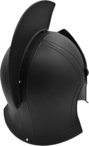 Miniatura 31 de Nicky Bigs Novelties Casco medieval de caballero griego espartano, disfraz de gladiador dorado, casco romano con máscara facial plegable