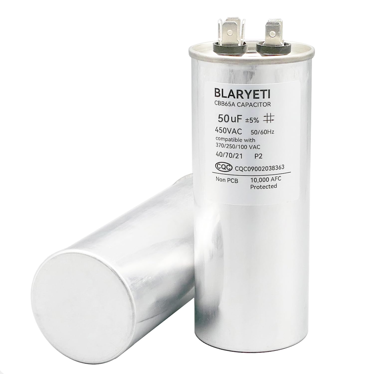 CBB65 50uF Motor Running Capacitor Start Capacitor for Air Conditioner AC 450V/370V/250V 50/60Hz 5%