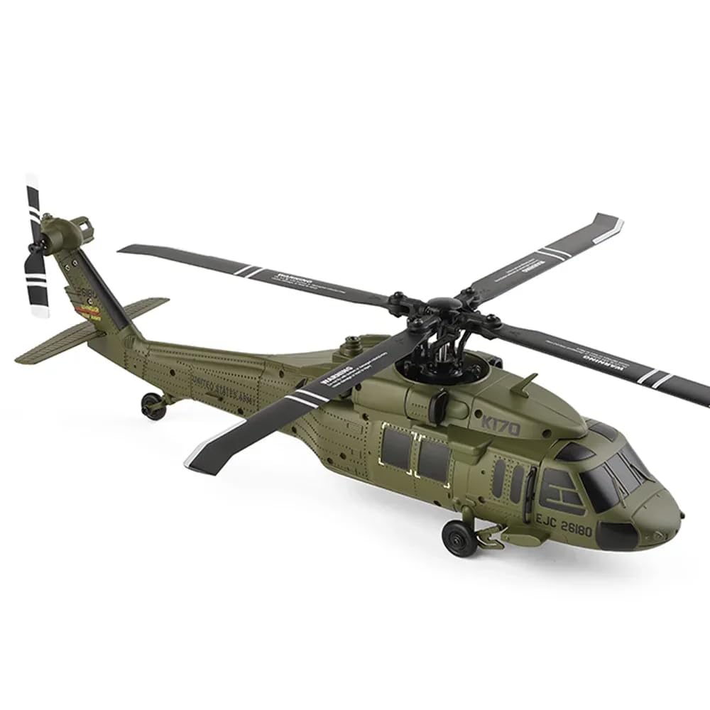 K170 UH60L RC elicottero con giroscopio a 6 assi, 2.4G 4CH elicottero telecomandato elicottero militare motore brushless 6G altitudine in bilico per adulti principianti