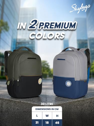Image of Skybags Metro Office Laptop Backpack for Men & Women, Blue Grey