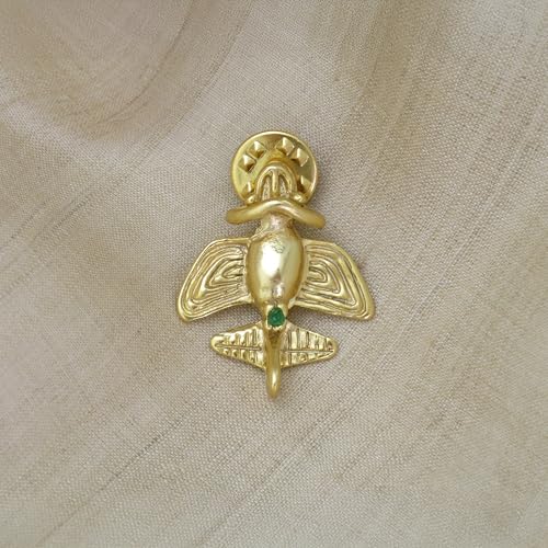 Image of Colombian Emerald & Multi-Material Options | Quimbaya Flyer Lapel Pin | Ancient Alien Golden Jets Collection