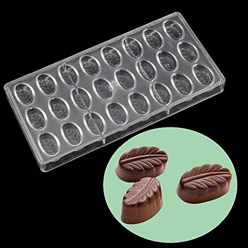24 Holes Leaves Shape Polycarbonate Chocolate Mold 3D Chocolate Making Molds DIY PC Jelly Candy Pudding Moulds Tray Clear Chocolate Bar Maker Mold Non Stick Ice Cube Trays Pastry Baking Bakeware Pan 24 Holes Leaves Shape Polycarbonate Chocolate Mold 3D Chocolate Making Molds DIY PC Jelly Candy Pudding Moulds Tray Clear Chocolate Bar Maker Mold Non Stick Ice Cube Trays Pastry Baking Bakeware Pan