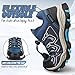 UOVO Boys Waterproof Hiking Shoes Kids Running Trail Fashion Sneakers Breathable Lightweight Outdoor Walking Athletic Army Blue,2