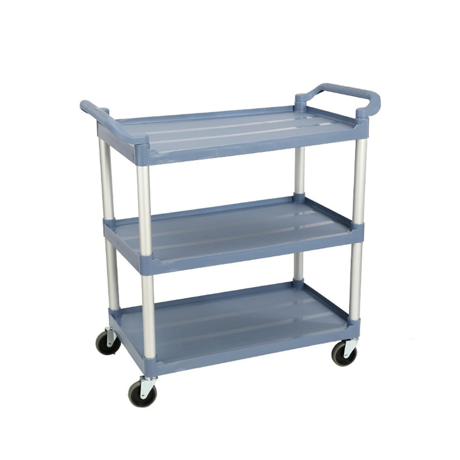 Plastic Service Trolley With Wheels,450 Lbs Capacity,Suitable For Restaurants,Food,Offices,Warehouses(Gray,Large)