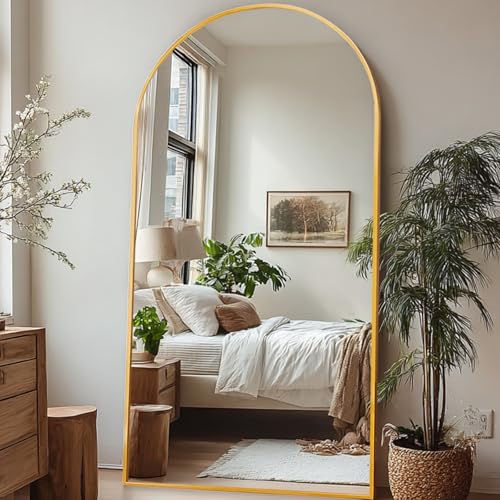 Image of LFT HUIMEI2Y 79 inchx39 inch Arch Full Length Mirror, Gold Floor Mirror