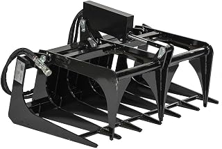 Titan Attachments 42" Mini Skid Steer Root Grapple Bucket, Universal Quick Tach Connection, 3,000 PSI Hydraulic Cylinder with Cylinder Guards, for Clearing Trees, Roots, Rocks, Brush