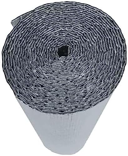 Reflective Bubble Foil Poly-Foam Core Radiant Barrier Summer-Winter Window Cover Insulation AC HVAC PCV Pipe Garage Door Insulation Panels R7-21 Waterproof Weatherproof Flame Resistant (48 in x 50 ft)