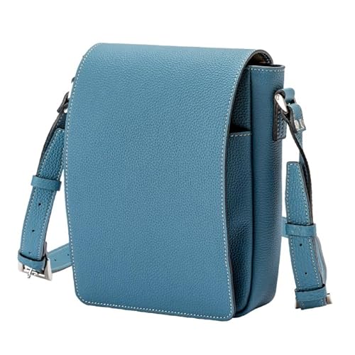 [豊岡鞄] マスミ鞄嚢 かぶせショルダーバッグ A5縦 ドイツシュリンク ジーンブルー/メンズ レディース 本革 ショルダーバッグ A5サイズ手帳収納