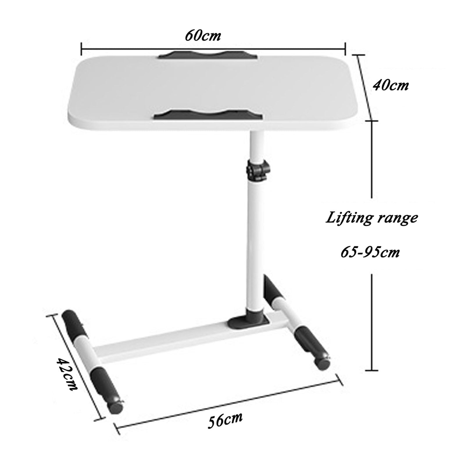 Table de plateau réglable pour ordinateur portable, support de télévision mobile avec roues, canapé-bureau pliable pour l'utilisation du chevet, rack de lecture à économie d'espace, station de travail