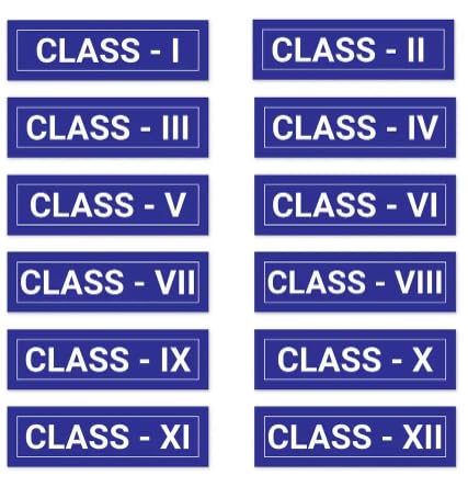 Classroom Name Plate for School Class I to XII, 10x3 Inch | Vinyl on 3mm Sunboard, Waterproof, Peel & Stick Install, Roman Numerals Design, For Doors & Walls-image-26