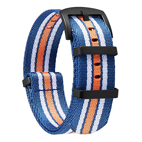 Image of BINLUN Nylon Watch Band Thick G10 Premium Ballistic Nylon Multicolor Replacement Watch Straps with Silver /Black Stainless Steel Buckle for Men Women 18mm 20mm 22mm 24mm