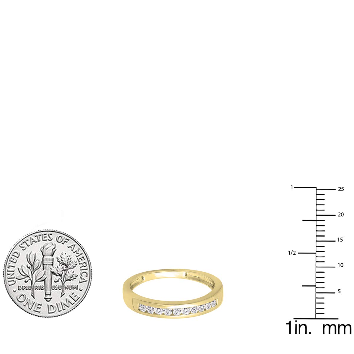DazzlingRock Collection 10 quilates oro amarillo redonda H-I Diamante cultivado en laboratorio