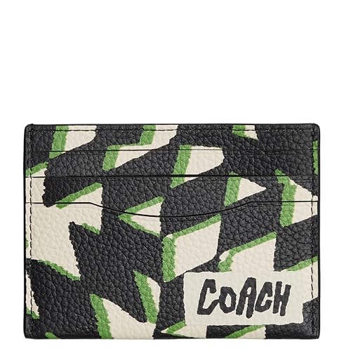 Coach Men's Flat Card Case, Black Multi, One Size