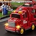 JUKUDAHU Truck Toys for 3 4 5 6 Years Old Boys, Toddler Car Toys for Toddler Boys Ages 3-5, Fire Toys Car Carrier Vehicle Toy Set, Kids Toys Truck Set for Age 3-9