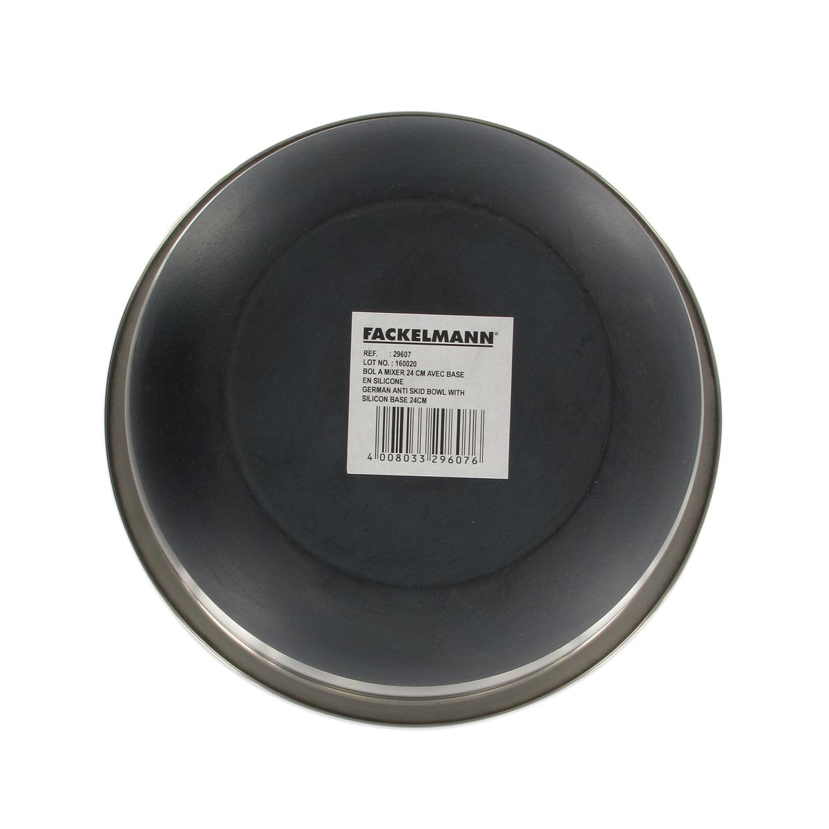 Ciotola Antiscivolo Fackelmann In Acciaio Inox - &Oslash;26x17 Cm Con Base In Silicone | Per Impastare, Mescolare E Lavare