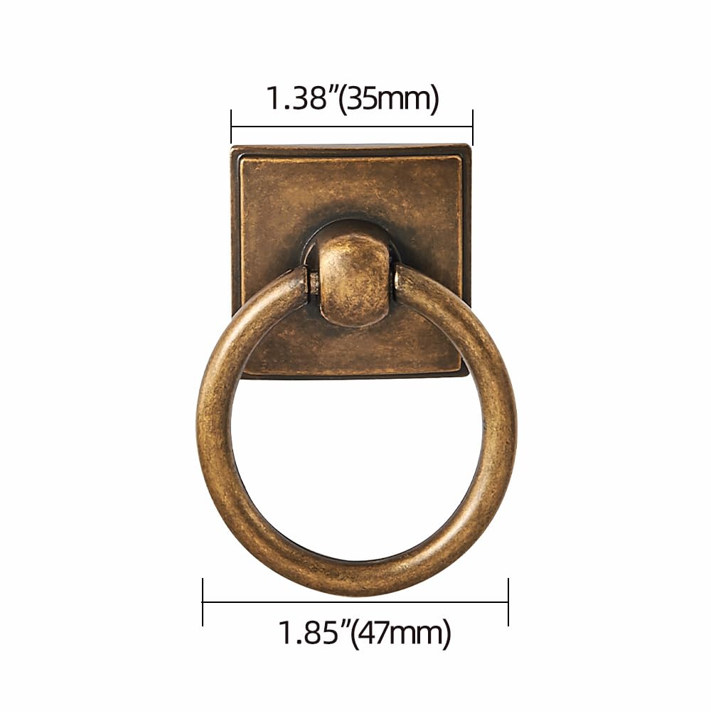KHTUMEWARE-170104 Round Knob, Antique Brass, 2-Pack in Antique Brass — KHTUMEWARE
