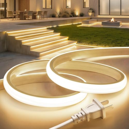 Image of Lamomo COB LED Strip Lights 65.6Ft, Natural White Outdoor Waterproof Rope