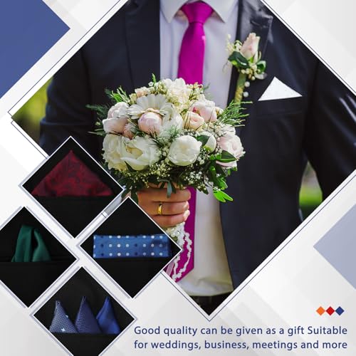 Image of 52 Pcs Pocket Squares for Men Soft Silk Handkerchiefs for Suit Accessories Wedding Business Banquet 9.06 x 9.06'', 52 Styles