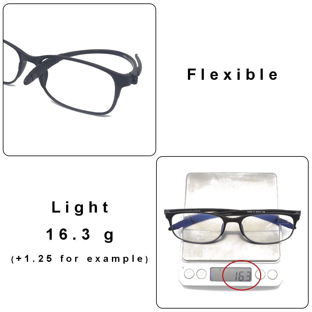 Gafas de Lectura Flexibles Ligeras (Pack 2), Anti Luz Azul para Mujer Hombre