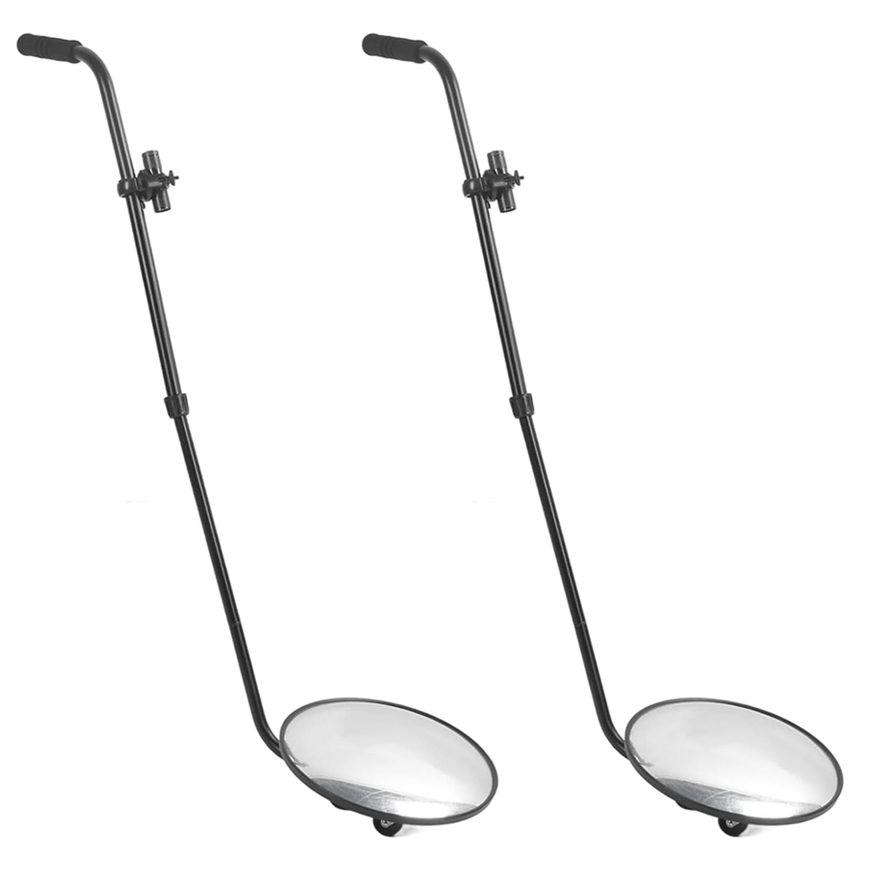 Cwmiibili 2X Undercarriage Inspection Mirror,Magnifying Under Vehicle Inspection Security Mirror Foldable Adjustable Angle