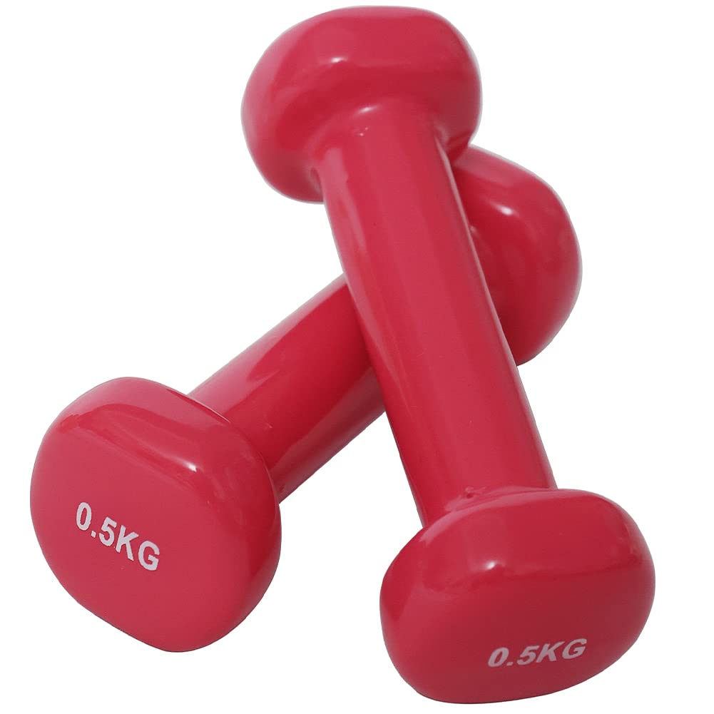 BAKAJI Set 6 Manubri da Palestra con Valigetta (2x0.5kg + 2x1kg + 2x1.5kg), Pesi Fitness Rivestimento in Gommapiuma, Ergonomico, Antiruggine, Antiscivolo, Riabilitazione Fisica, Allenamento