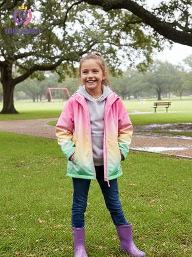 Image of WELAKEN Fleece lined Jackets with Water-Resistance Frabic for Kid's & Toddler II Girl's Rain Jacket & coats