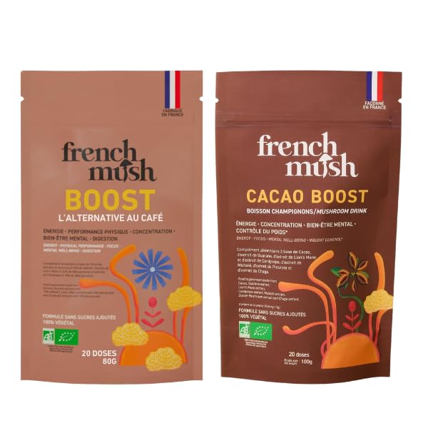 French Mush BOOST contre la fatigue, alternative café chicorée cacao champignons bio