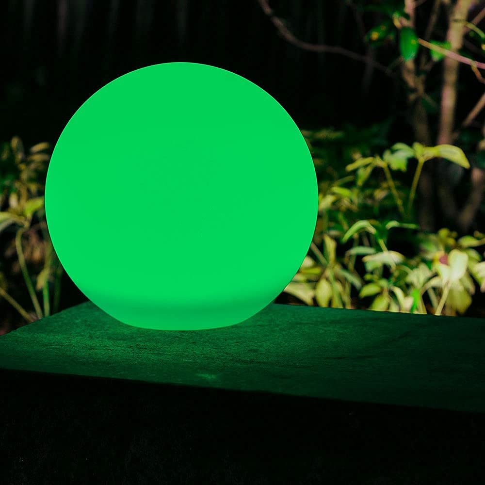 Dapo 2x Hochwertige LED-Außen-Garten-Solar-Kugel-Leuchte BIRTA mit Spieß, USB-Kabel und Fernbedienung, Reichweite 6m, Kunststoff, 2 x LED farbechselnd-tageslichtweiß, IP44, (Durchmesser 25cm)