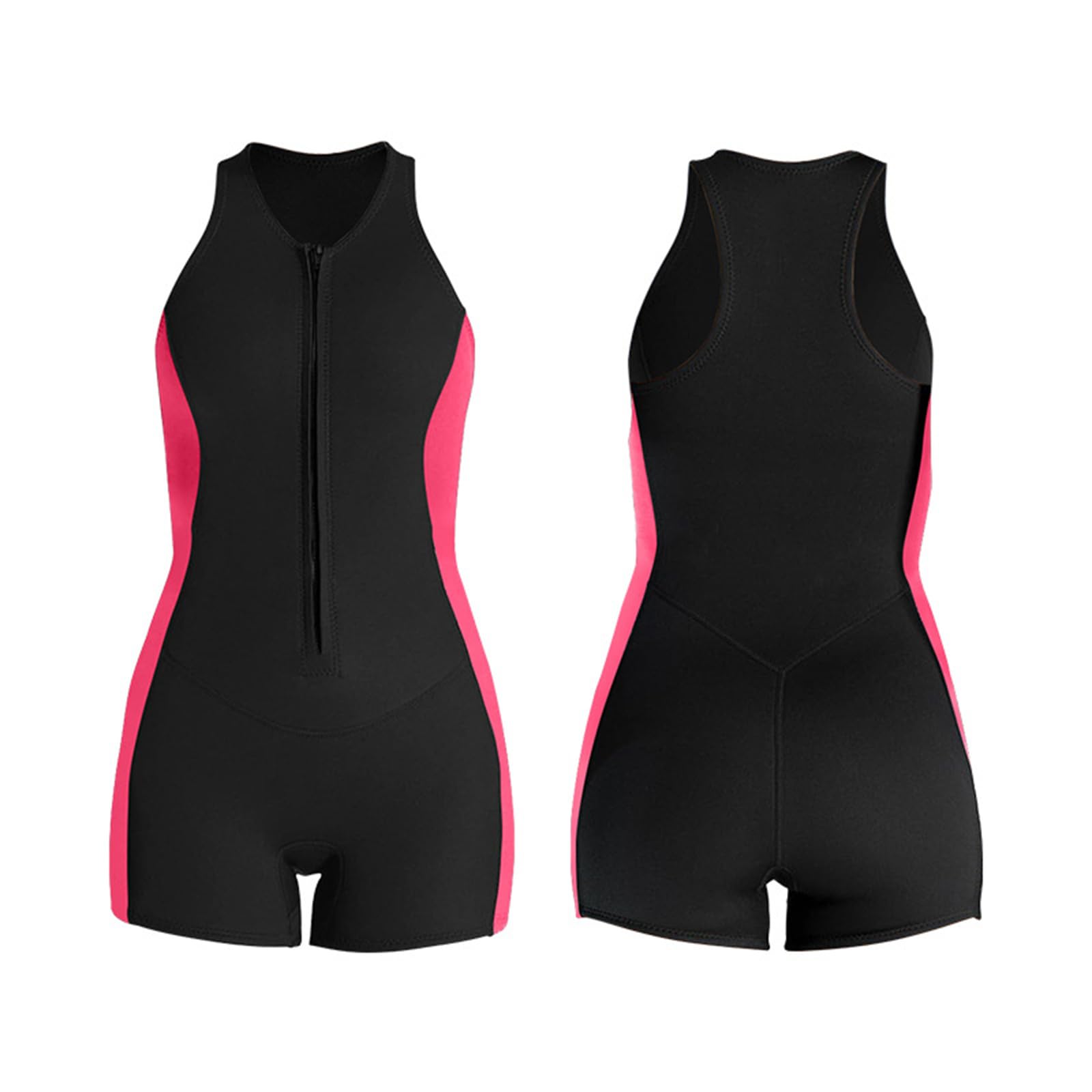 BEIAKE Wetsuit Shorty Sleeveless One Piece Shorty 3mm Swimsuit Diving Shorty Suit with Front Zipper for Diving Snorkeling