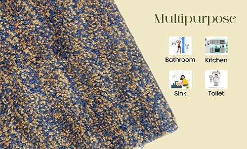 Image of Moscow Bath Mat for Bathroom and Kitchen, Anti Slip, Soft and Cozy 1400 GSM Microfibre, Water Absorbent, and Machine Washable (40x60 cm) (Ocean)