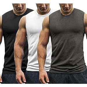 COOFANDY Mens Tank Tops Sleeveless Vests 3 Pack Vest Running Top Sport Training Tops Gym Athletic Shirts Workout Vests for Men