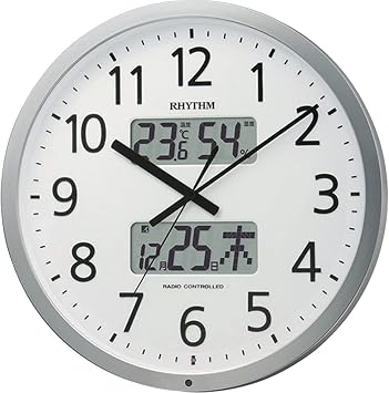 RHYTHM Rhythm Radio Wall Clock Program Calendar 403SR Silver Metallic Color 4FN403SR19 Silver 38x38x5.7cm