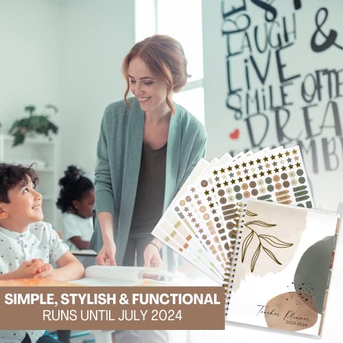 Simplified Teacher Planner For The 2023-2024 Academic School Year - Your All Incl. 8.5" X 11" Lesson Plan Book Supplies - Easily Organize Your Daily, Weekly & Monthly Classroom/Homeschool Schedule #TOP1