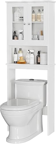 Miniatura 7 de Meilocar Armario de almacenamiento sobre el inodoro para baño, organizador de almacenamiento sobre el inodoro, ahorro de espacio con puertas de