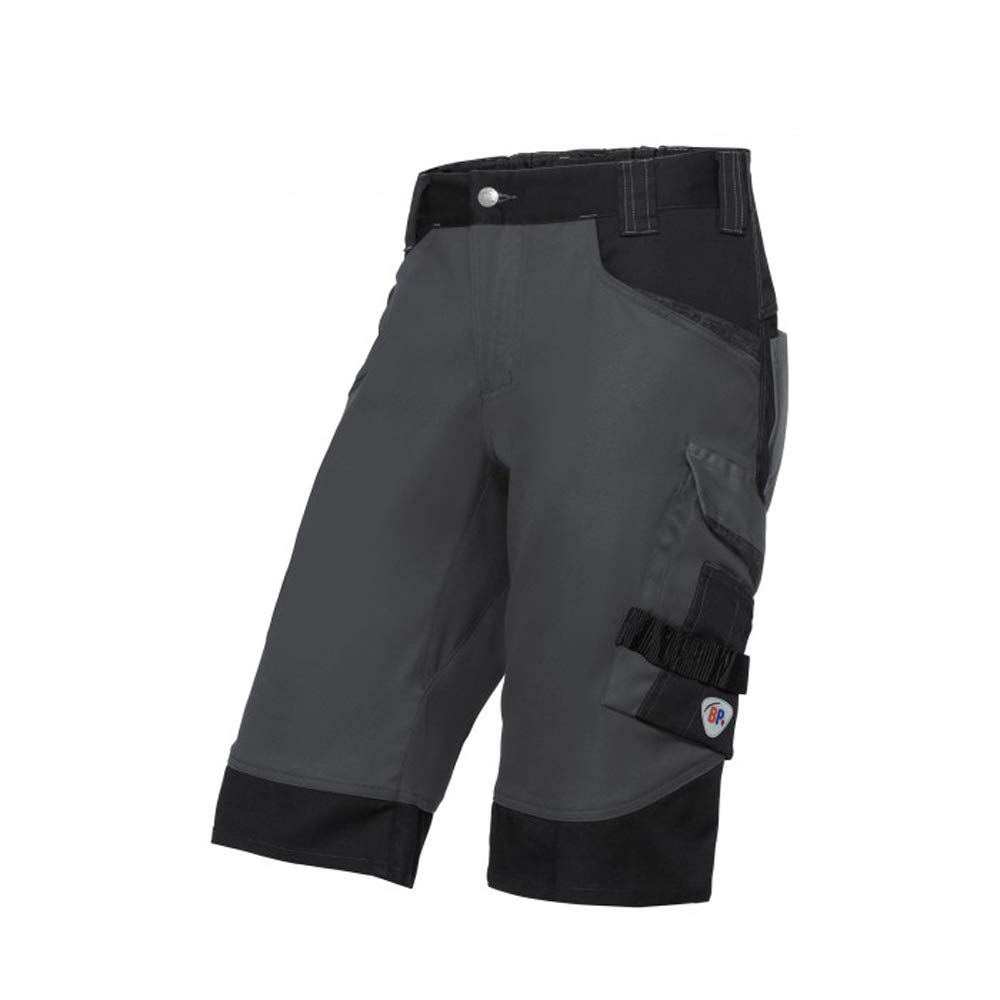 BP 1827-033-5632-41/42n Fabric Blend with Stretch Shorts, High Waist at Back, 70% Cotton/28% Polyester/2% Elastane, Anthracite/Black, 41/42N Size