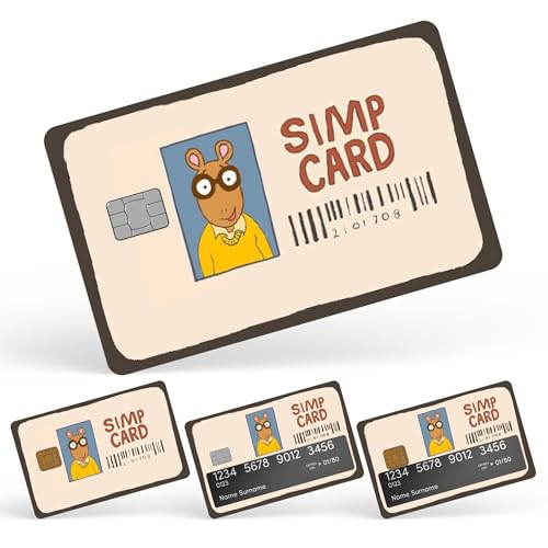 Simp Credit Card Skin Debit Card Stickers for Key, Debit, Credit, Bank Card 4PCS Card Skin for Adults, 001131a