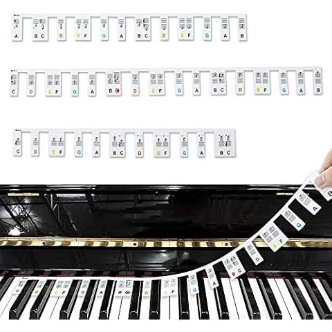 Klaviertastatur-Aufkleber für Anfänger Klaviertastatur-Aufkleber 61/88 Tasten Wiederverwendbare Silikon-Tastatur-Notizaufkleber Cover