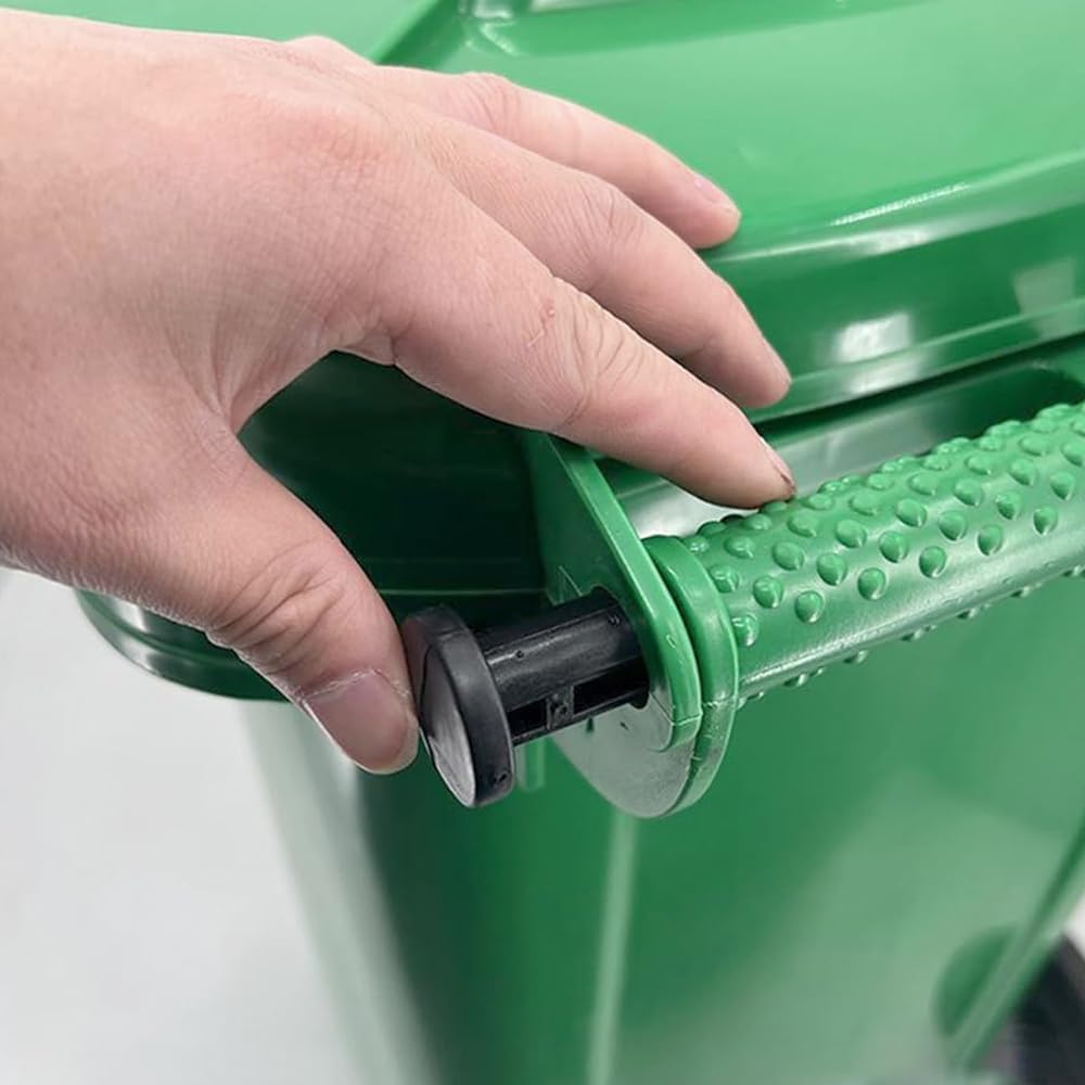 6 szt. kołków zawiasowych, 65 x 32 mm plastikowe kołki na śmieci na zawiasach do pojemników na śmieci 240 l (czarne)