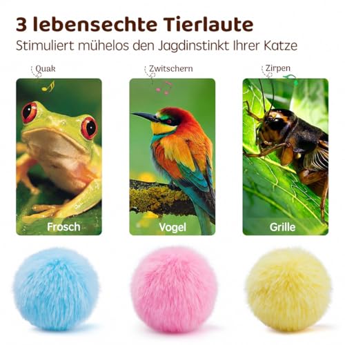 Potaroma Katzenminze Spielzeug, 3 Interaktive Katzenbälle mit Matatabi – Bild 3