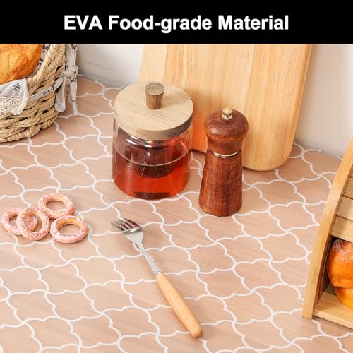 Image of Cooyes Shelf Liner - Premium Cabinet Liner for Kitchen - Shelf Liners for Kitchen Cabinets Non-Adhesive - Waterproof Shelf Paper with Modern Pattern - Durable EVA Cabinet Liners