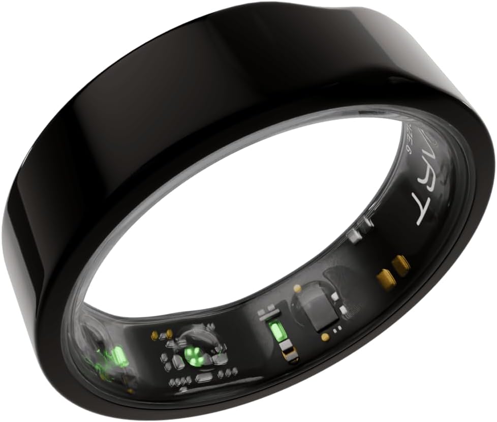 HART X2 Smart Ring for Women & Men Sleep, Activity & Fitness Tracker Includes Charging Case- Size First W/Sizing Kit, 8+ Days Battery No APP Subscription 50m Water Resistant (Gunmetal Black, 9)