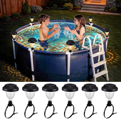Lomotech 6 Pack Warm White Solar Pool Lights for Above Ground Pools