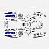 Boston Decal Works White Blue Shift Racing Graphic kit fits Yamaha Warrior 350 87-04 electric start