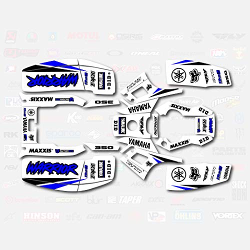 Boston Decal Works White Blue Shift Racing Graphic kit fits Yamaha Warrior 350 87-04 electric start