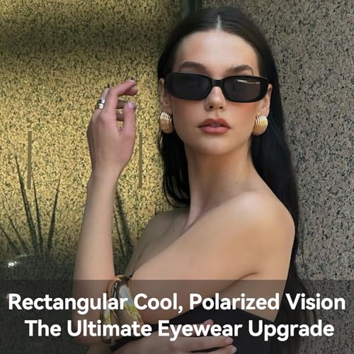 Dollger Rectangle Sunglasses for Women Men Trendy Retro Fashion Sunglasses UV 400 Protection Square Fram - Image 3