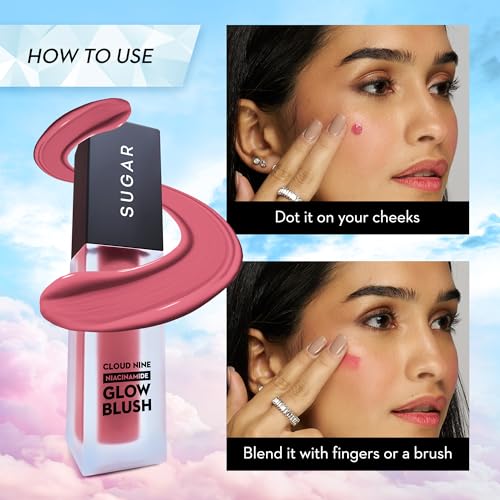 Image of SUGAR Cosmetics Cloud Nine Niacinamide Glow Blush | Long lasting & Ultra-Pigmented | Dewy Finish | 7.6ml - 05 Bingo Plum