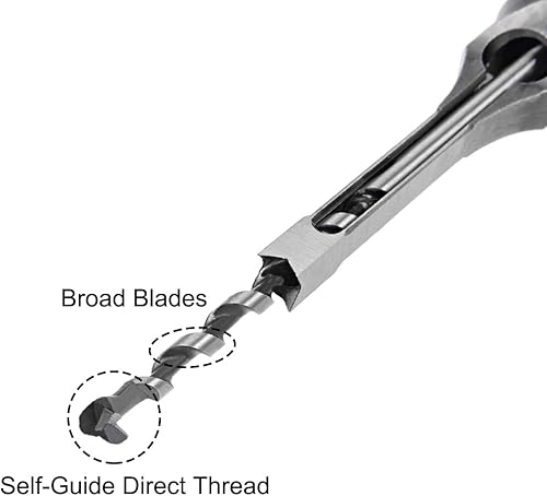 Miniatura 10 de uxcell Broca de agujero cuadrado, herramienta eléctrica de mortaja de cincel hueco de acero de alto carbono de 516 "para carpintería